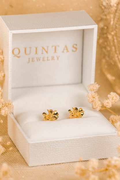 Marigold Flower Stud Earrings