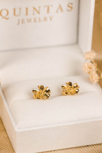 Marigold Flower Stud Earrings