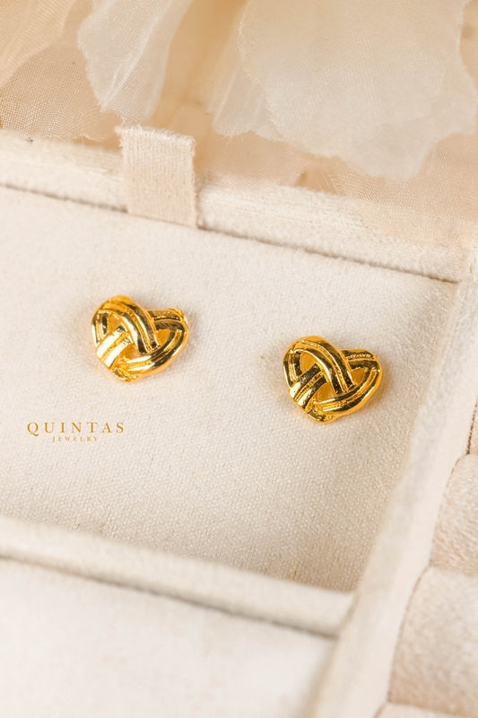 Verona Braided Heart Stud Earrings