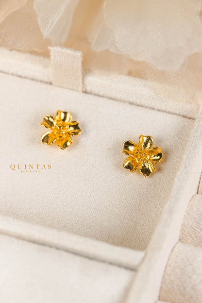 Marigold Flower Stud Earrings