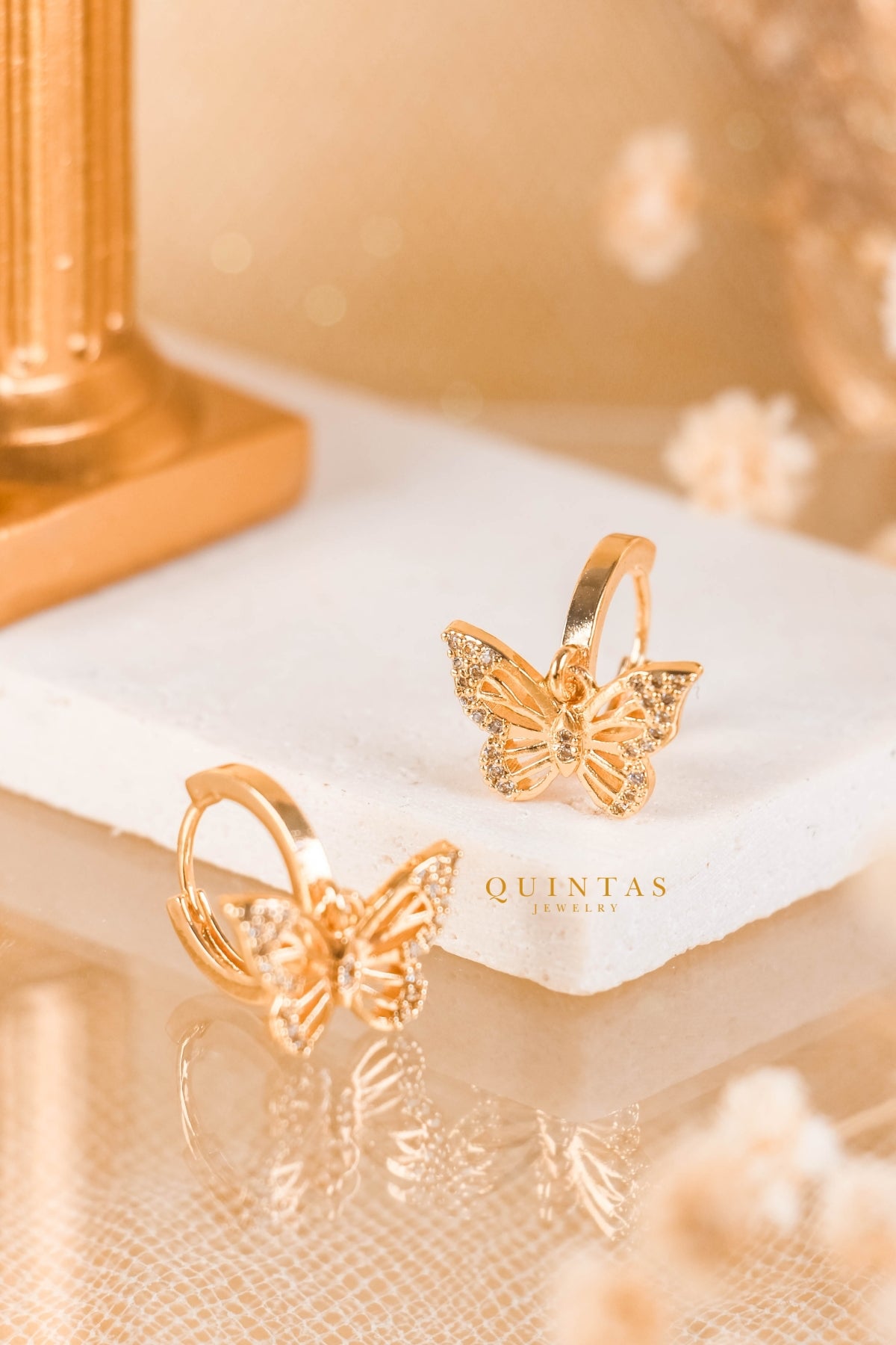 Freya Butterfly Hoop Earrings