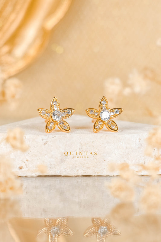 Calla Petite Flower Stud Earrings (Rose-Gold)