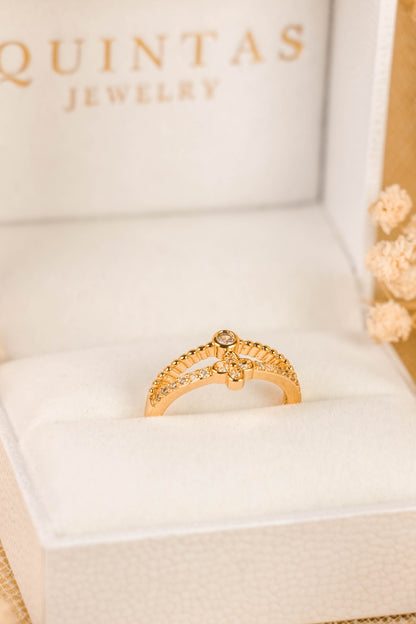 Elara Clover Ring (Adjustable)