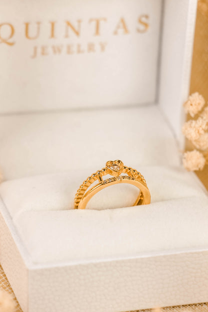 Regina Regal Heart Ring (Adjustable)