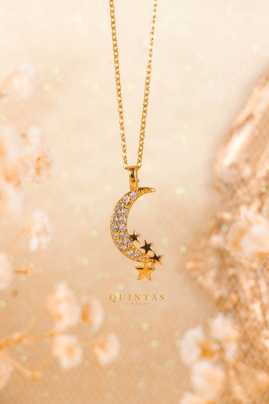 Phoebe Moon And Stars Necklace