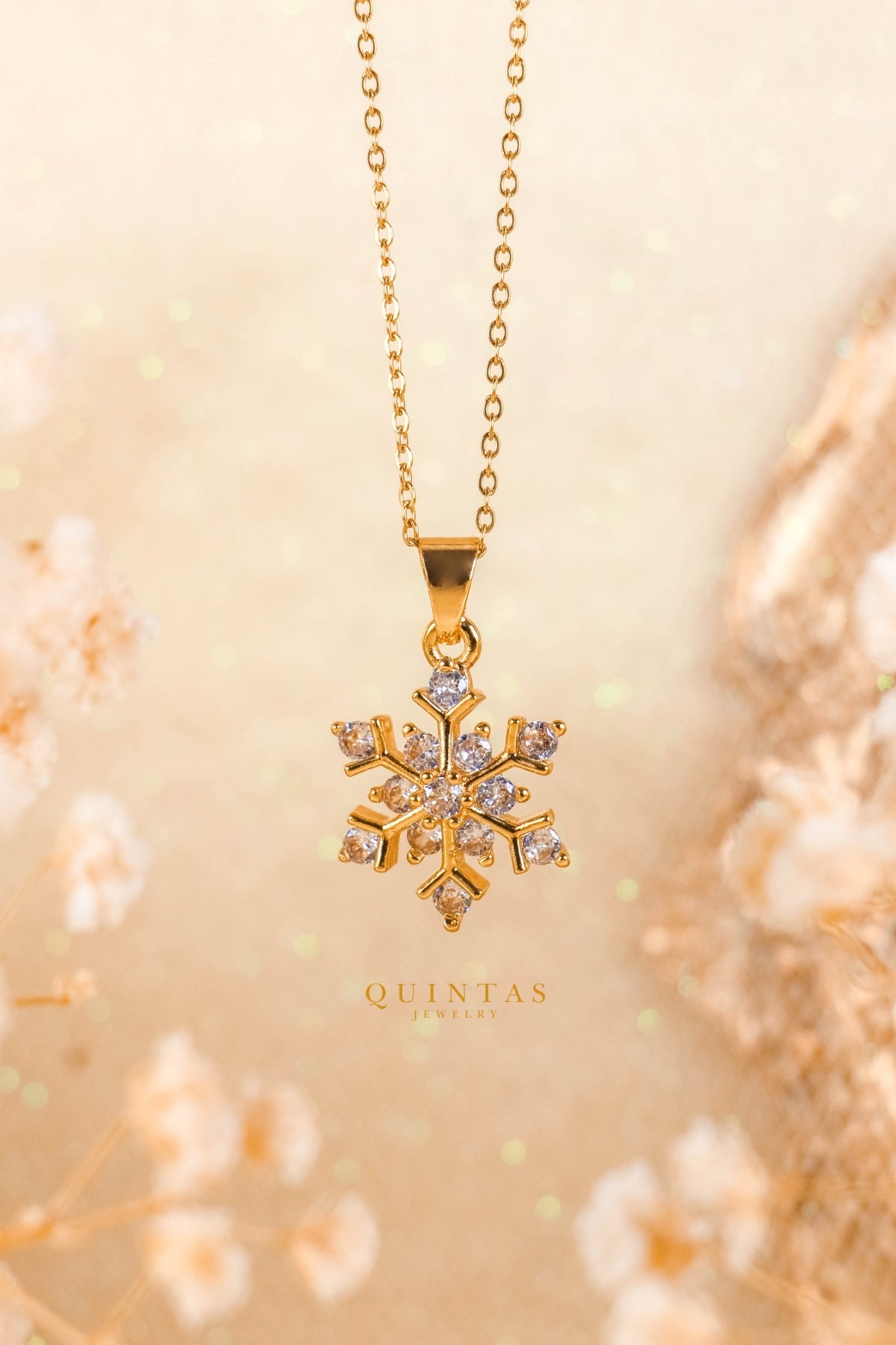 Gold hot sale snowflake pendant