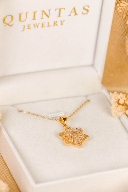 Solara Flower Sun Necklace