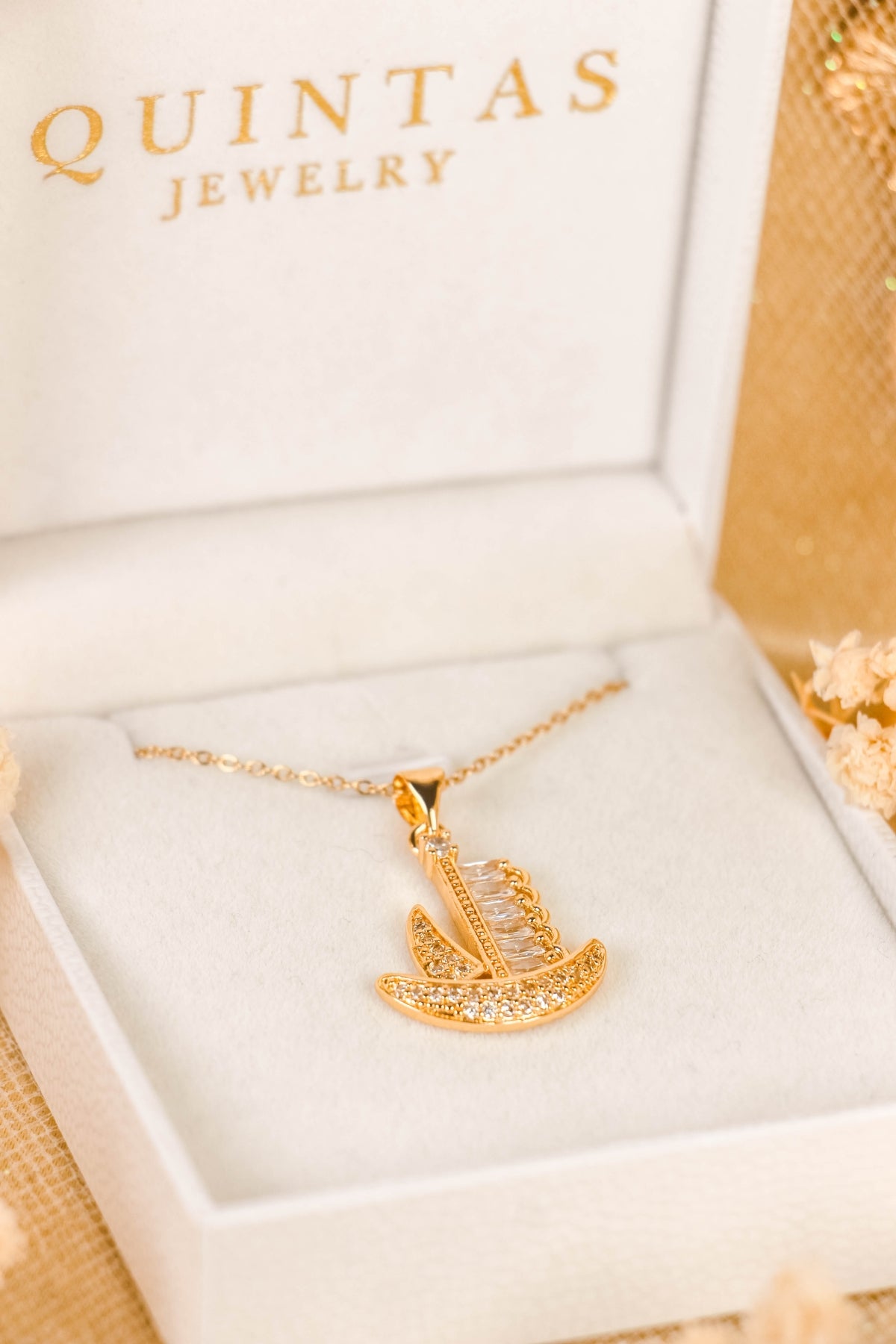 Voyager Ship Charm Necklace