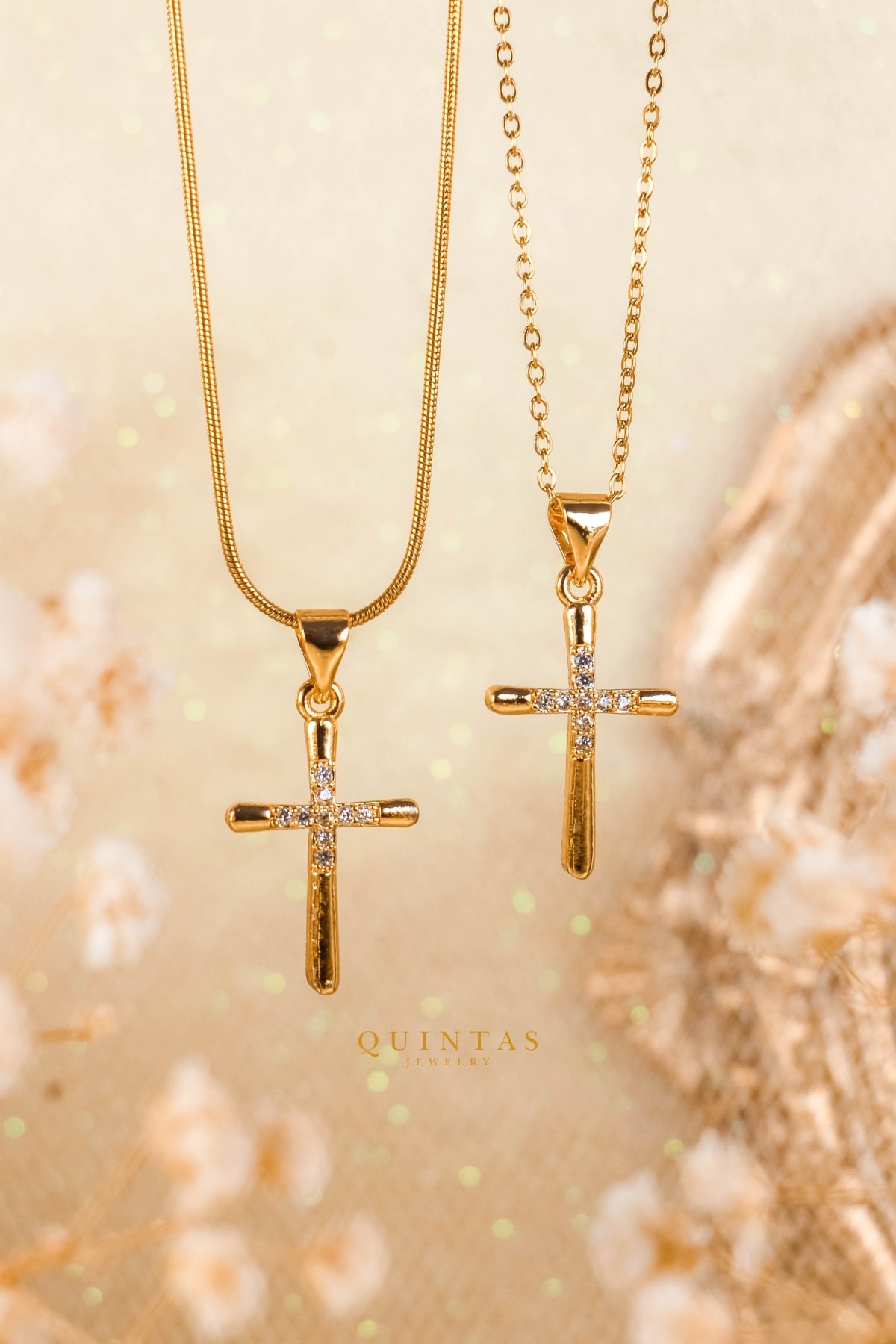 Studded Cross Necklace