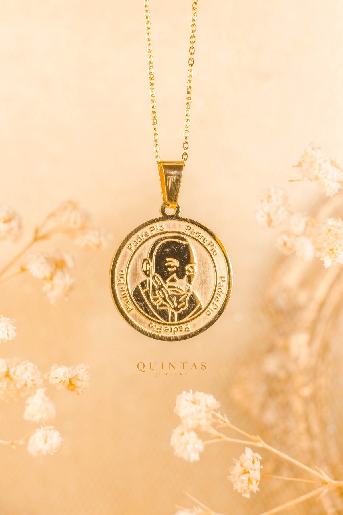 Holy Padre Pio Medallion Necklace