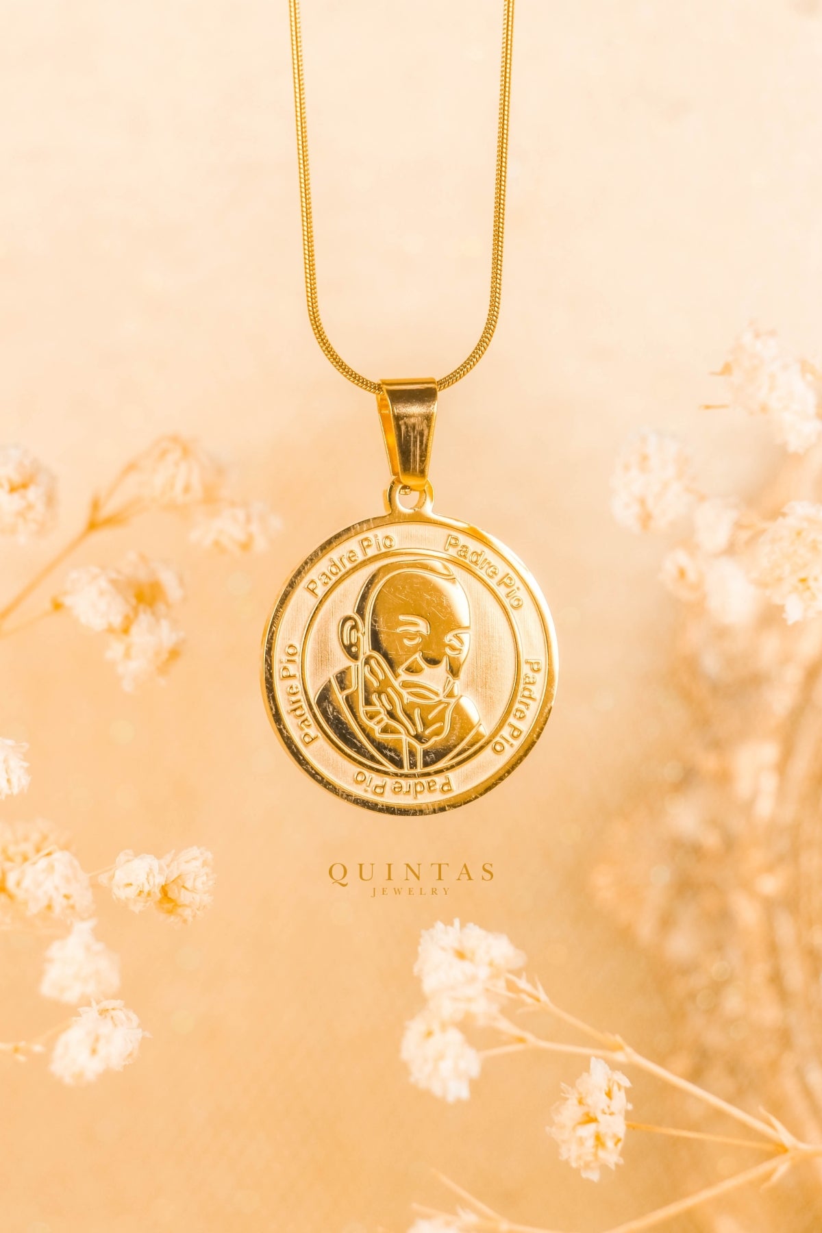 Holy Padre Pio Medallion Necklace