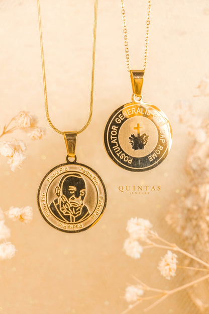 Holy Padre Pio Medallion Necklace