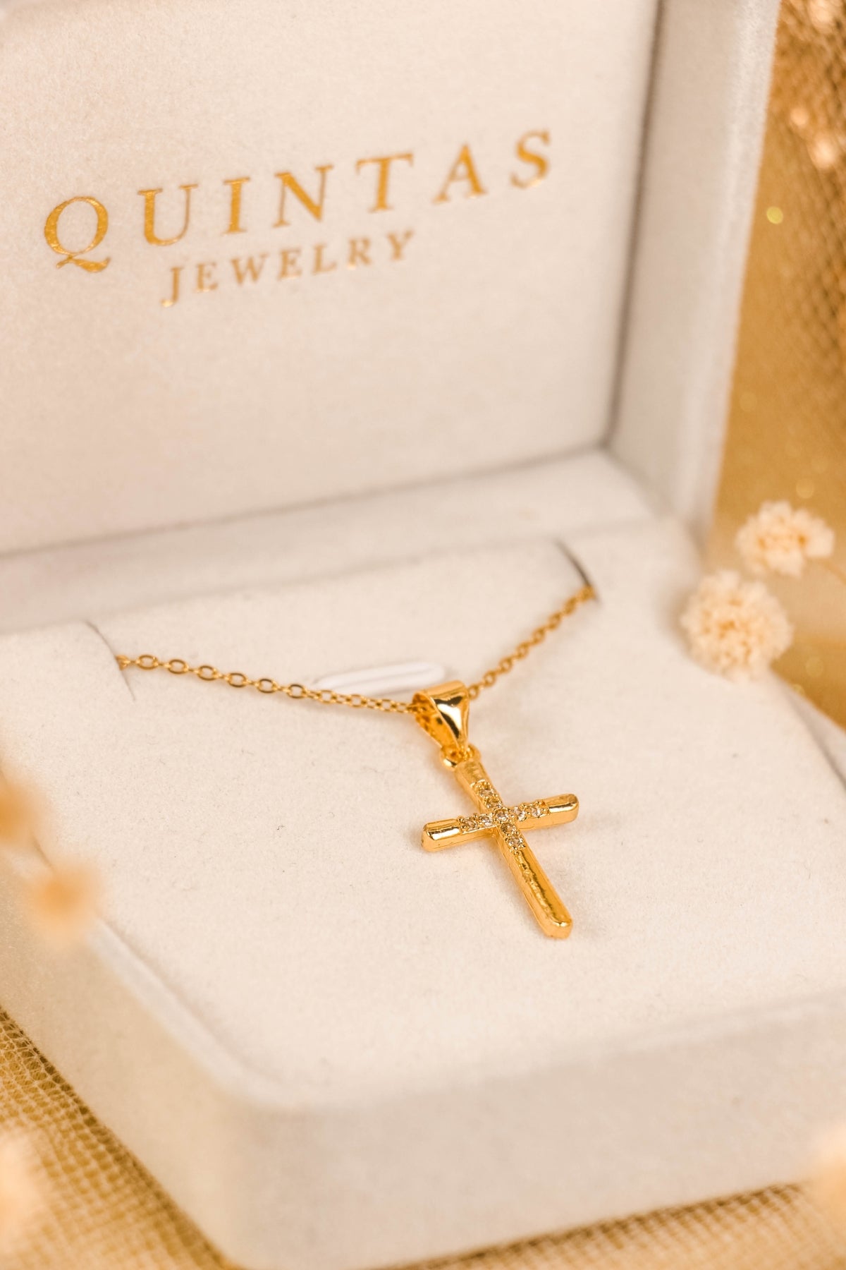 Studded Cross Necklace