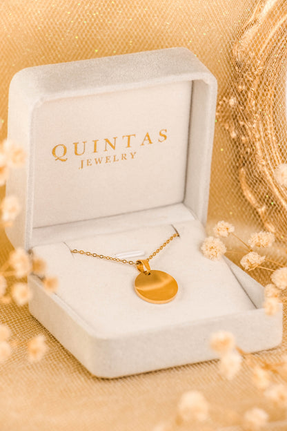 QUINTAS 18K Gold Disc Necklace