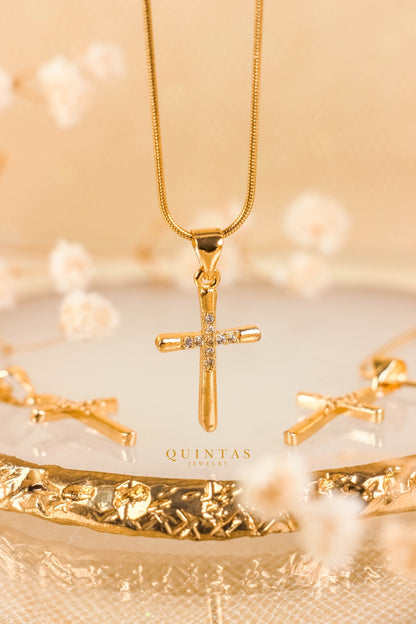 Studded Cross Necklace