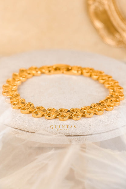 Kayla Golden Hearts Bracelet