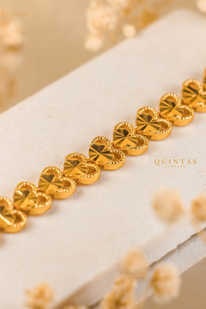 Kayla Golden Hearts Bracelet