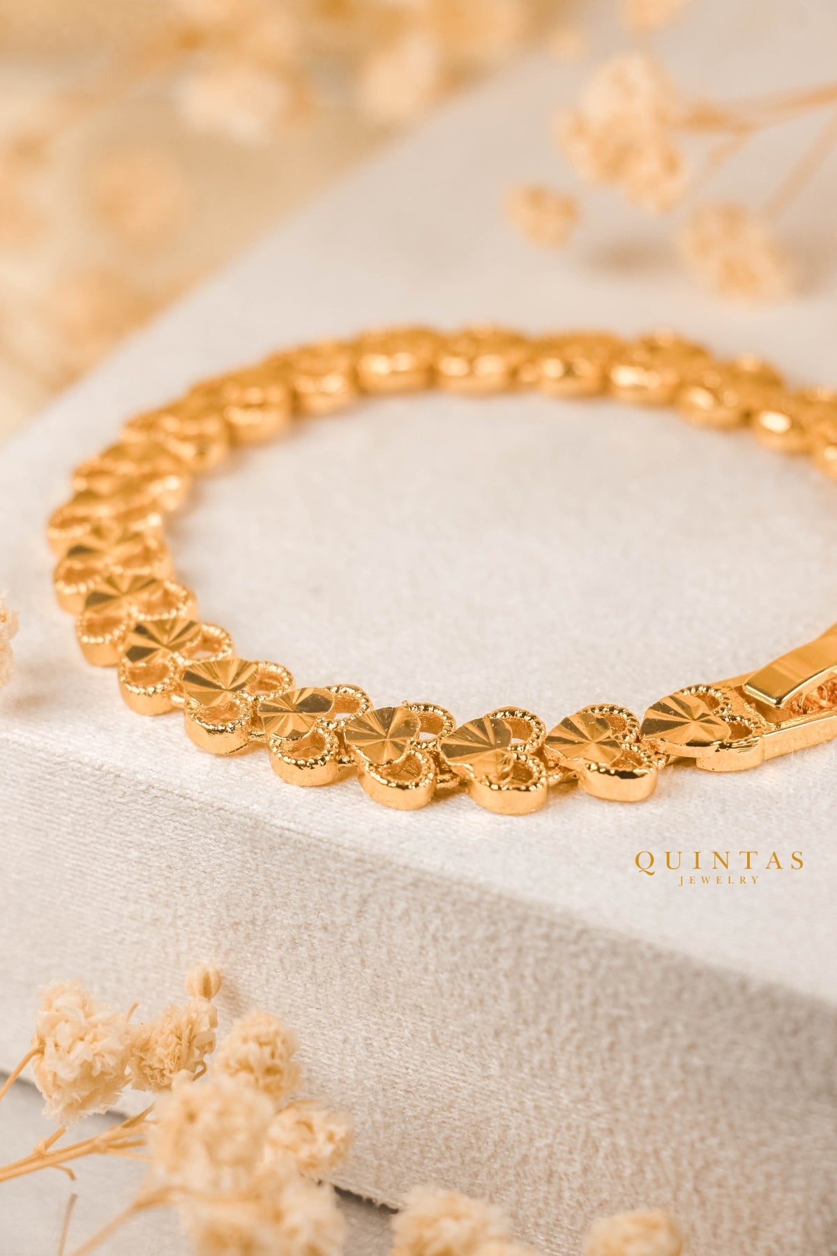 Kayla Golden Hearts Bracelet