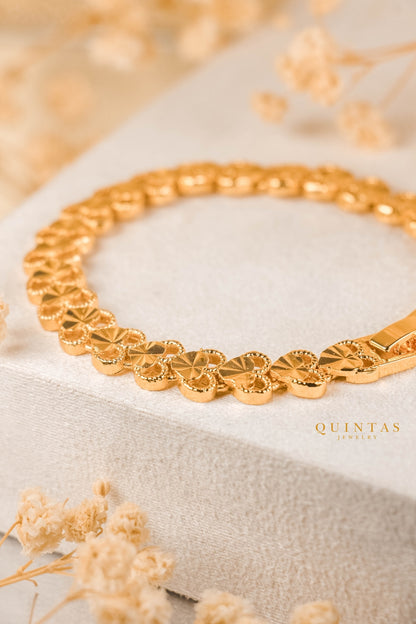 Kayla Golden Hearts Bracelet