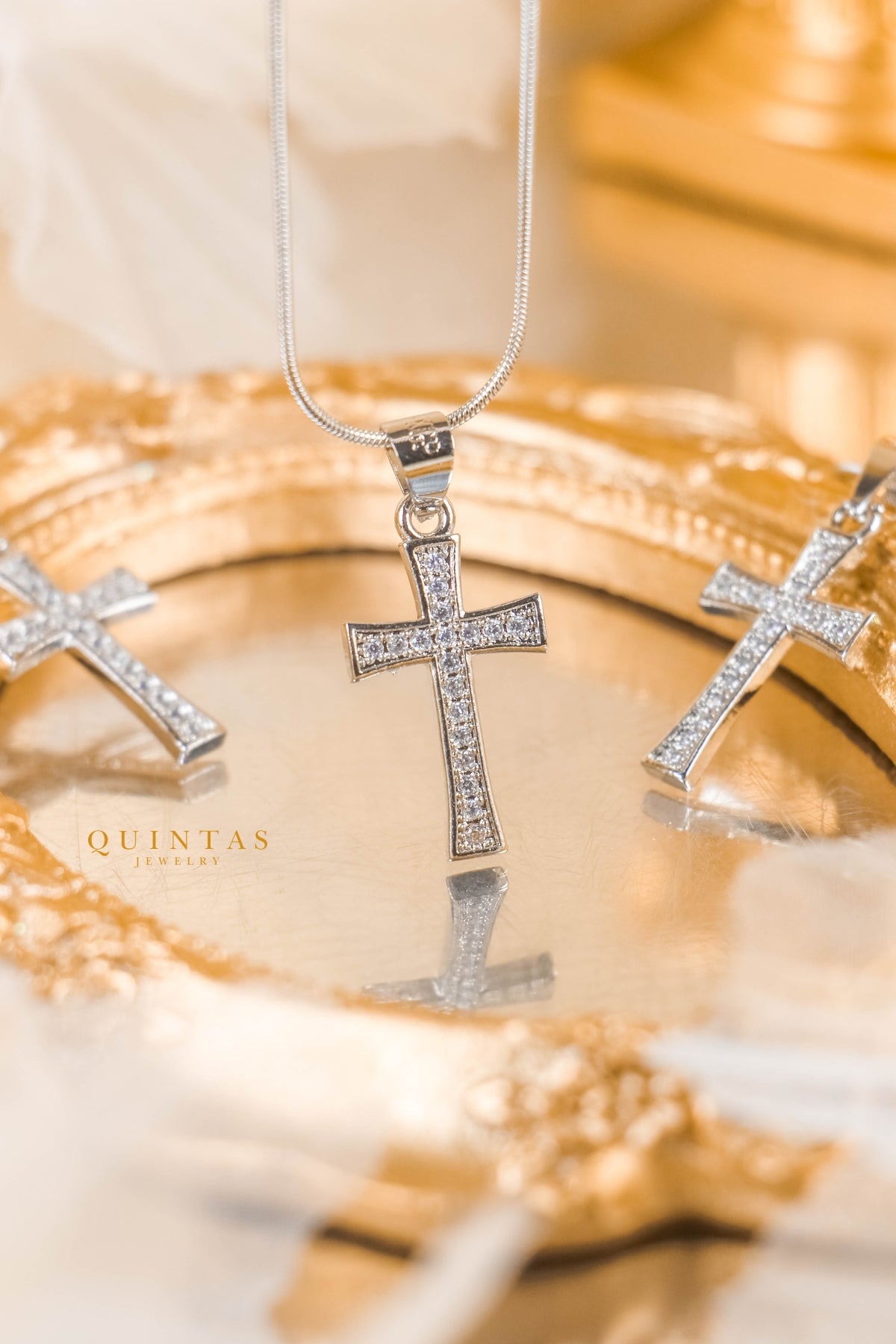 Lucent Cross Silver Necklace