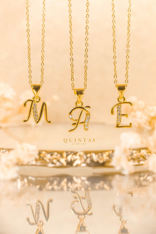 QUINTAS Letter Initial Necklace