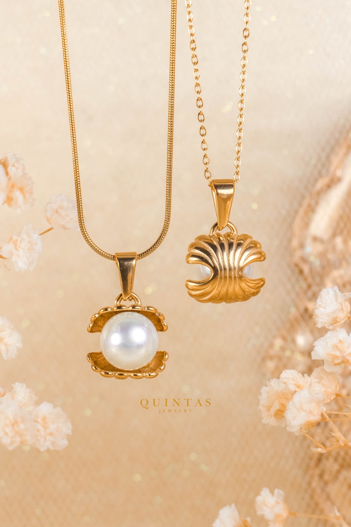 Seashell Pearl Necklace