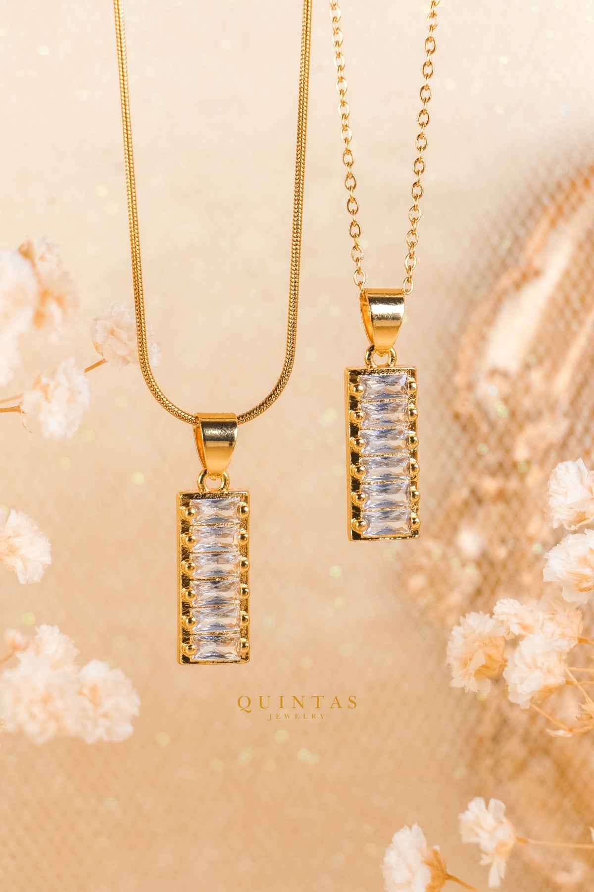 Classic Baguette Diamonds Necklace