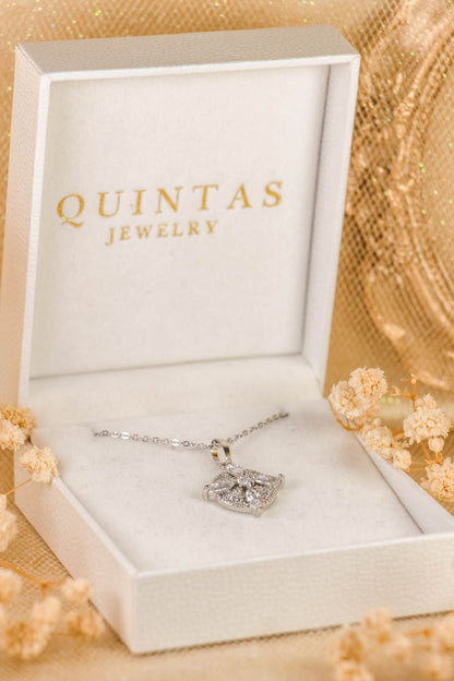 Flower Halo Silver Necklace