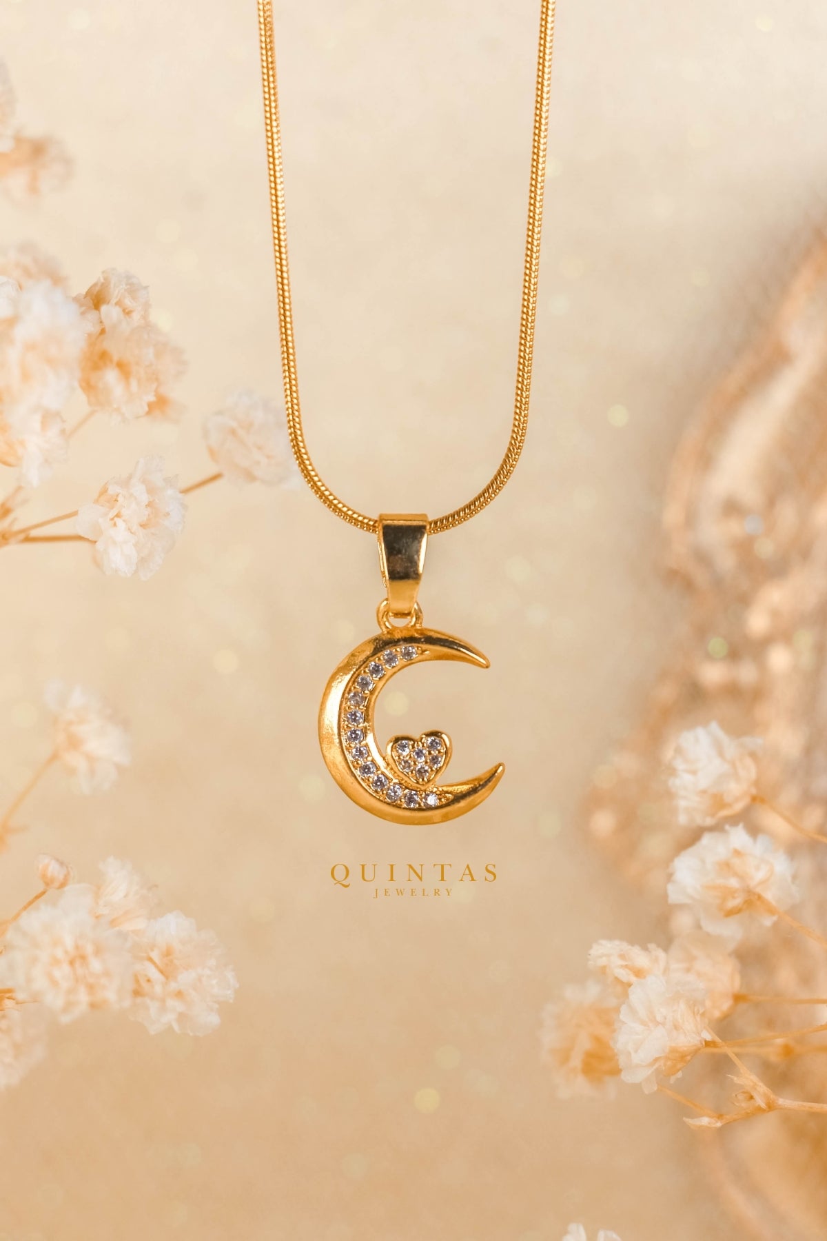 Moon And Heart Necklace