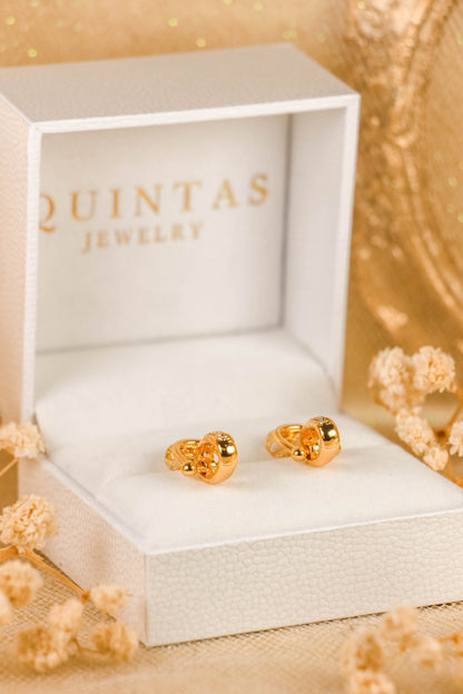 Aera Gold Lock Stud Earrings