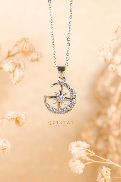 Moonlight Star Silver Necklace