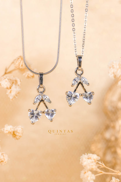Sweetheart Cherry Silver Necklace
