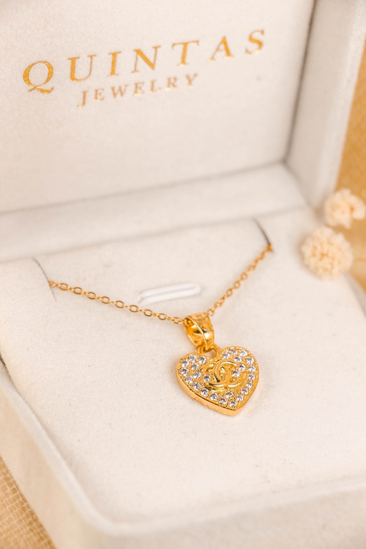 Gold Chanel Heart Necklace