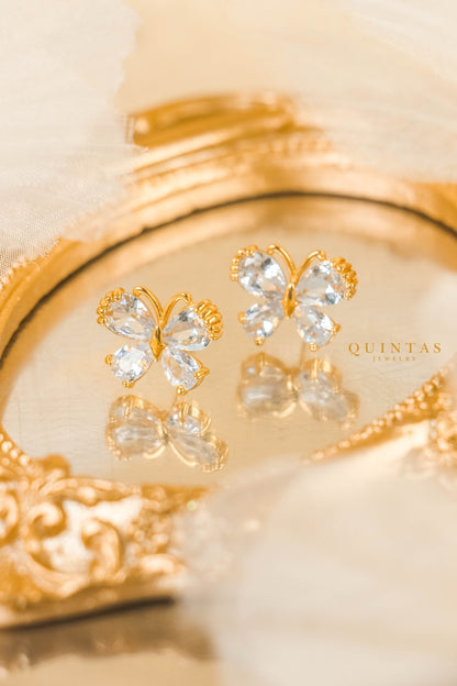 Crystal Butterfly Wings Stud Earrings