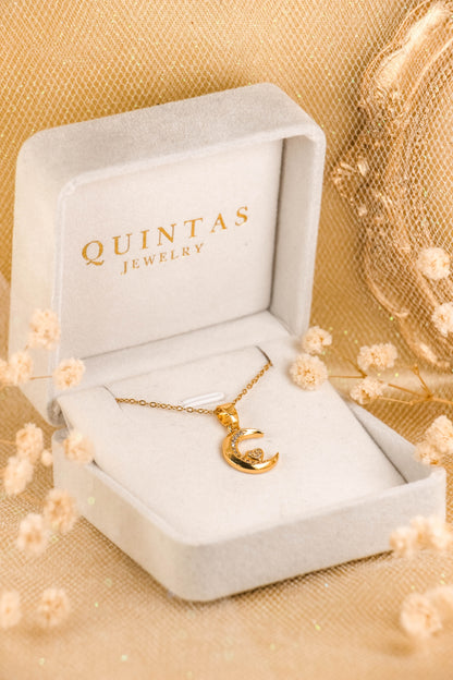 Moon And Heart Necklace