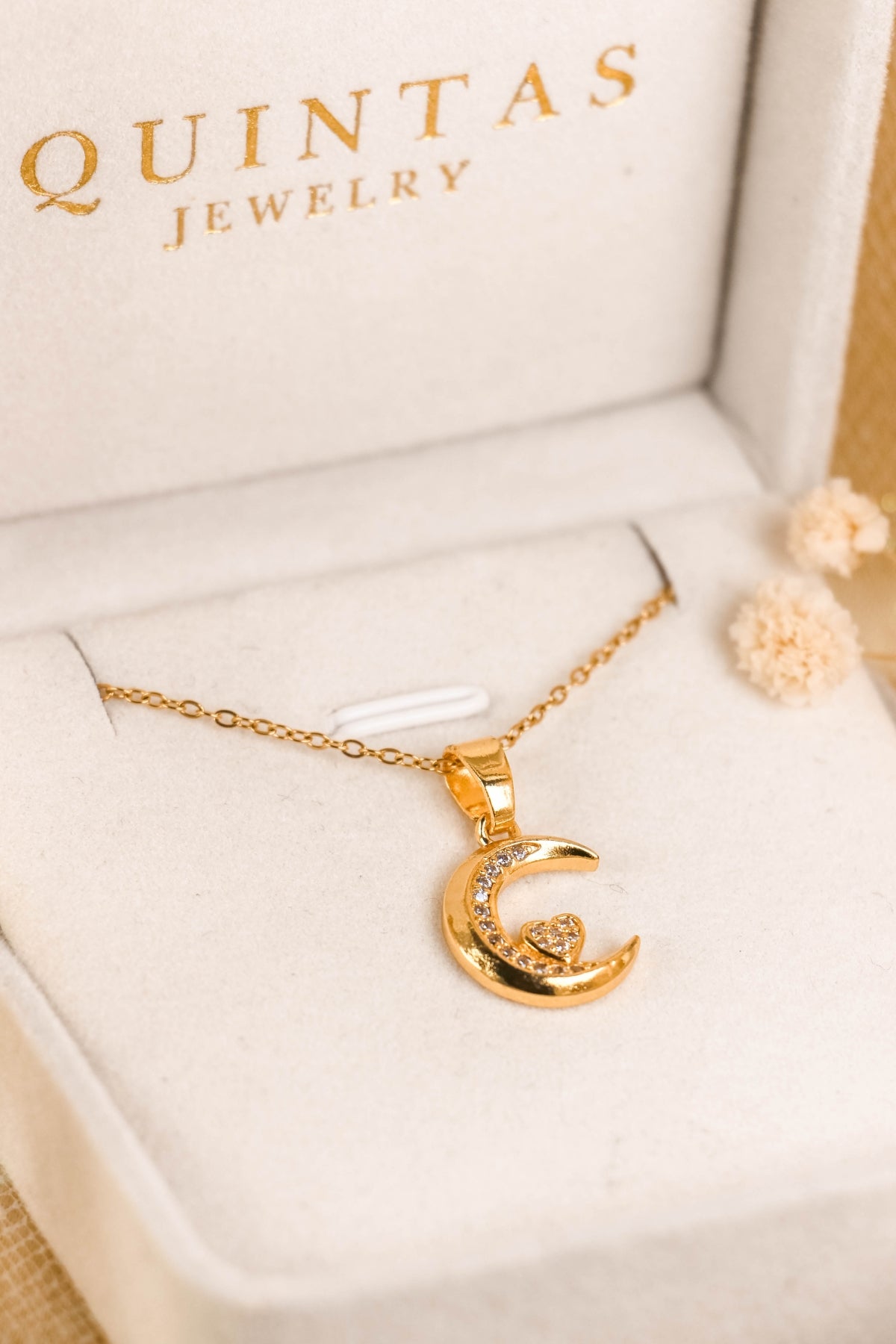 Moon And Heart Necklace