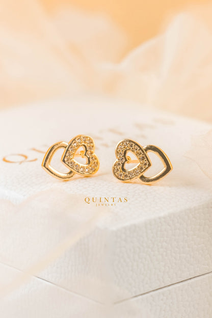 Linked Hearts Stud Earrings