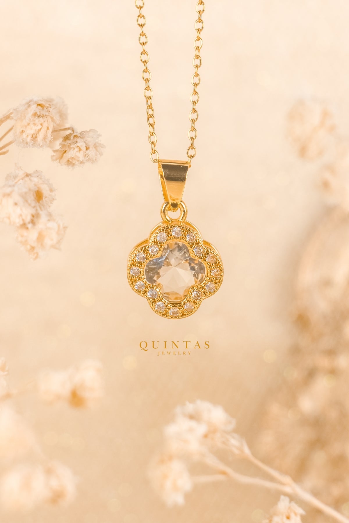 Glass Clover Necklace