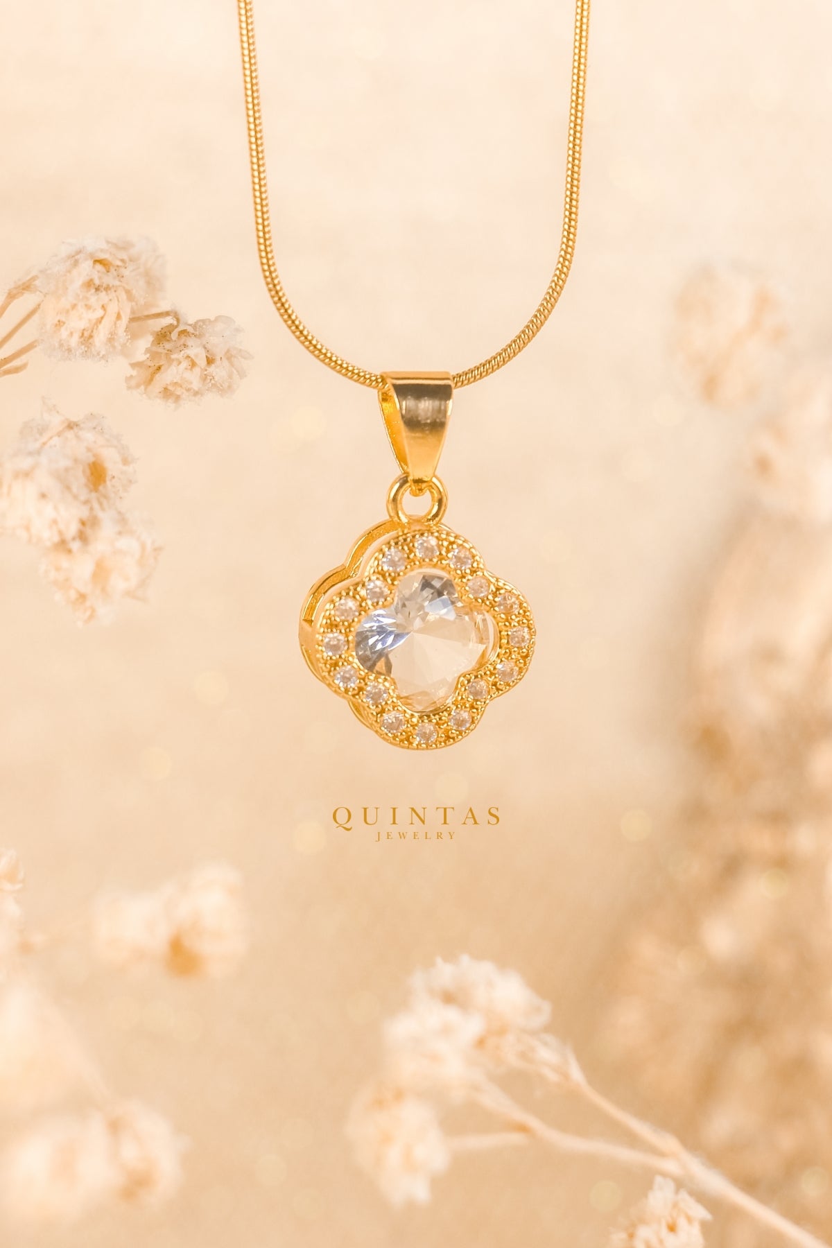 Glass Clover Necklace