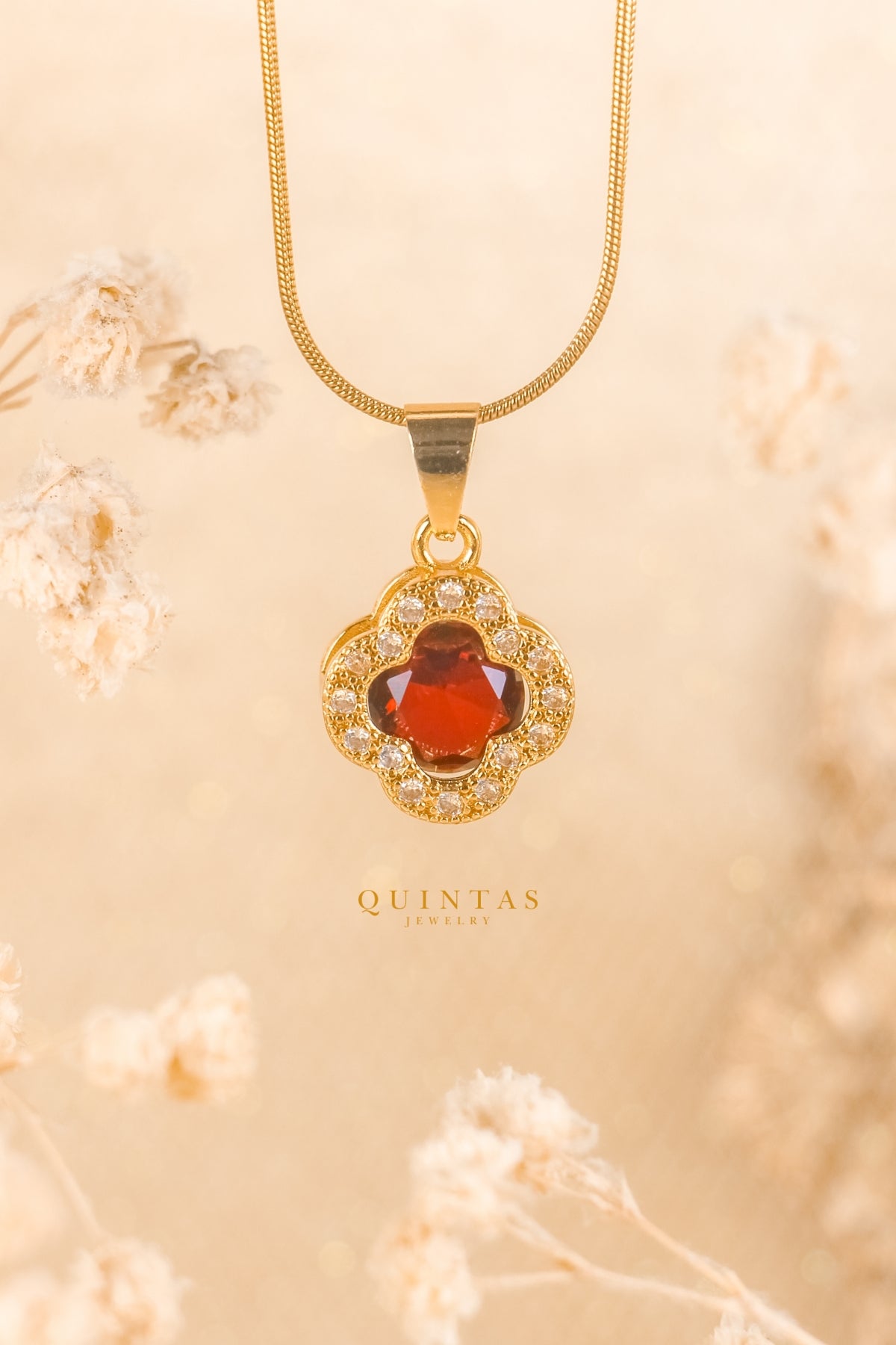 Glass Clover Necklace