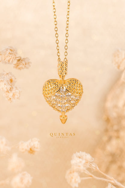 Cupid's Arrow Heart Necklace