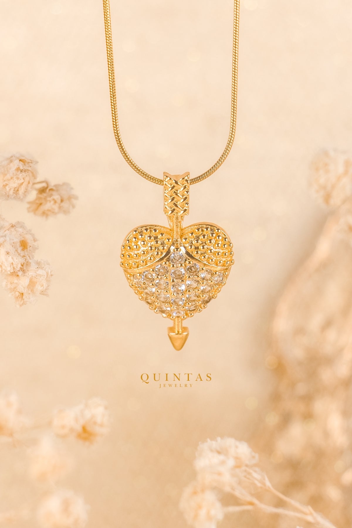 Cupid's Arrow Heart Necklace