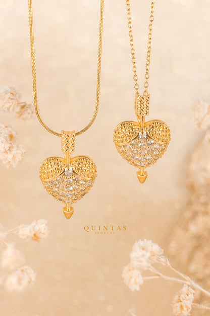 Cupid's Arrow Heart Necklace