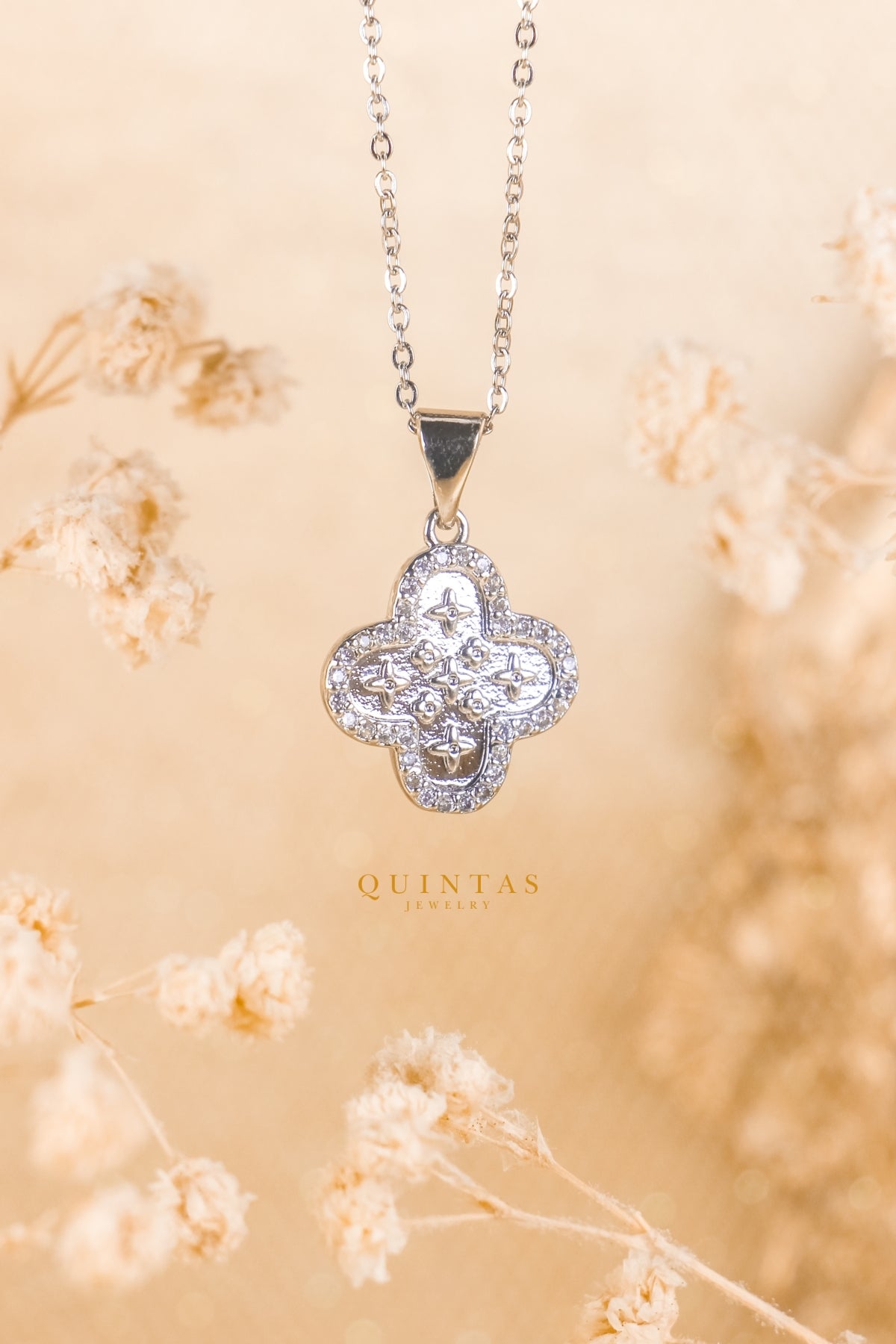 Silver Clover Charm Necklace