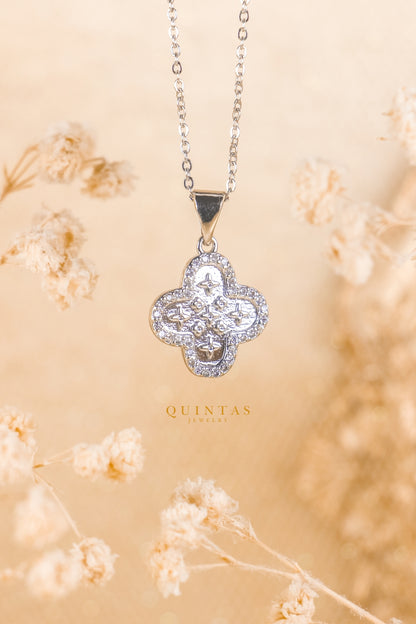 Silver Clover Charm Necklace