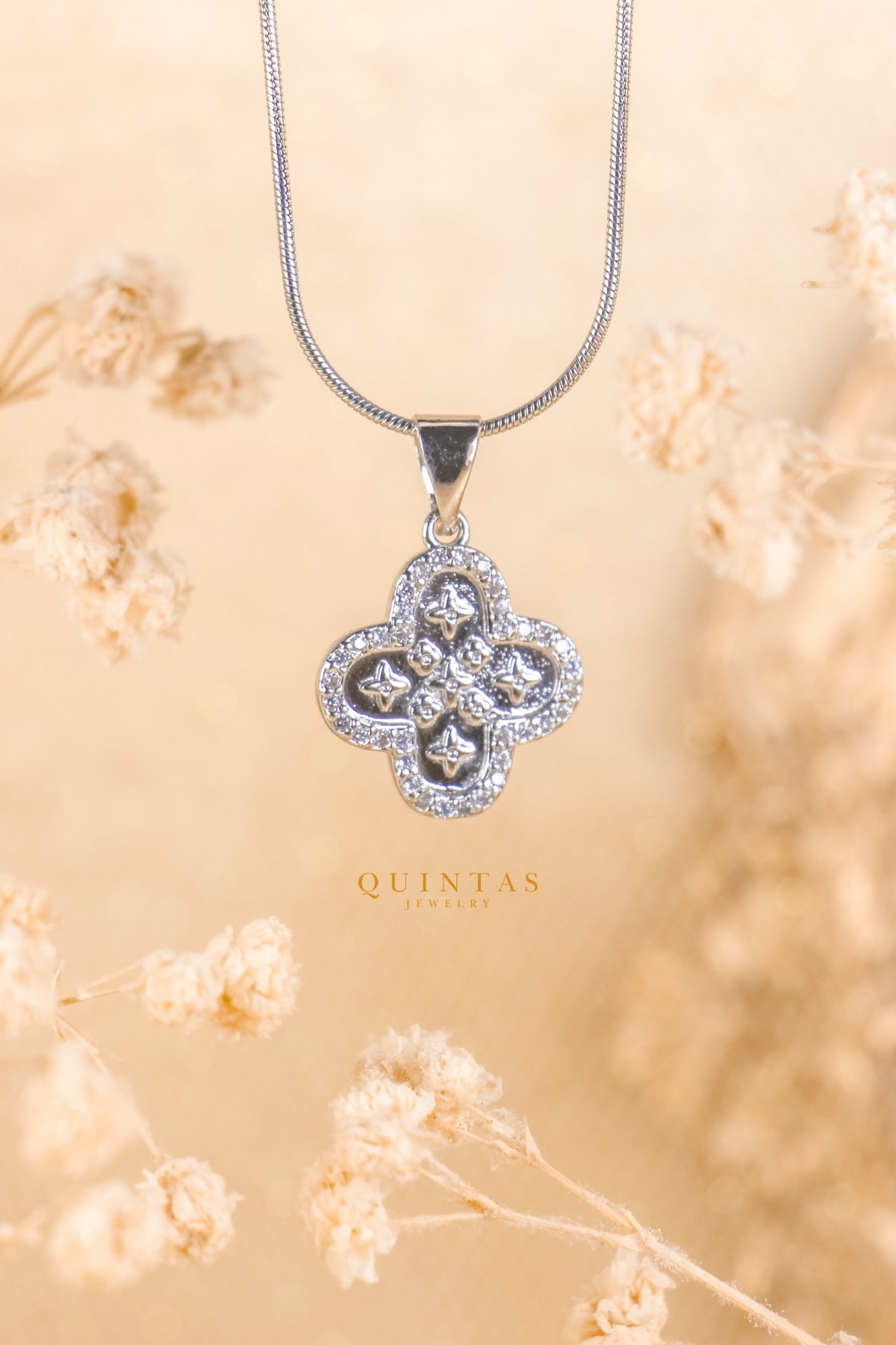 Silver Clover Charm Necklace