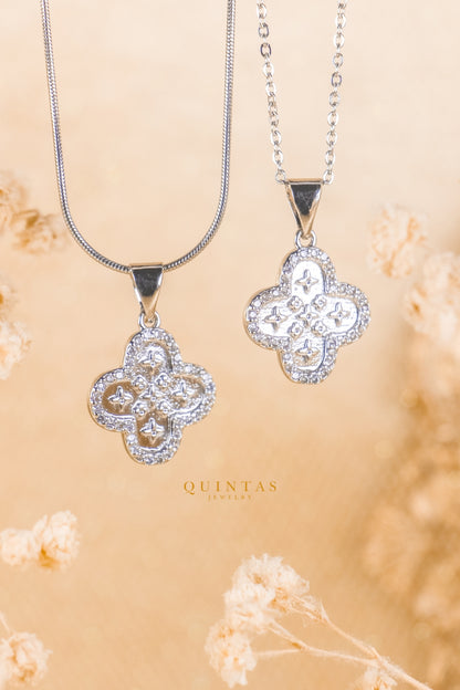 Silver Clover Charm Necklace