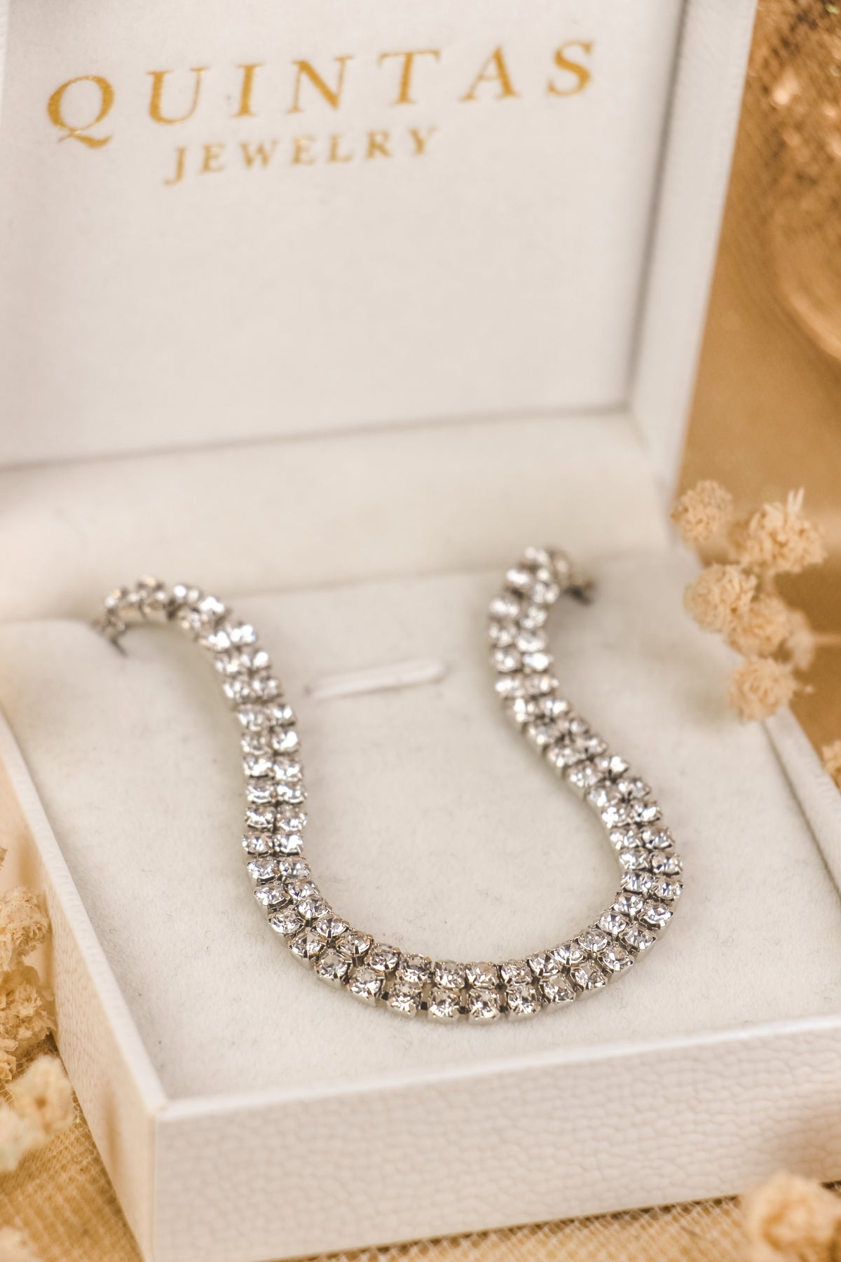 Celestine Double Diamond Silver Bracelet