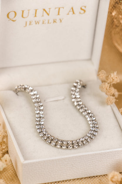 Celestine Double Diamond Silver Bracelet