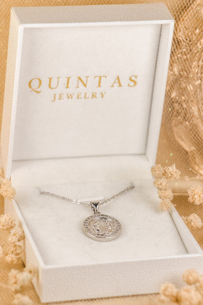 St. Benedict Medallion Silver Necklace